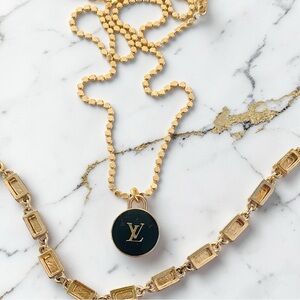 Luxury Double Sided Logo Zipper Pull Necklace